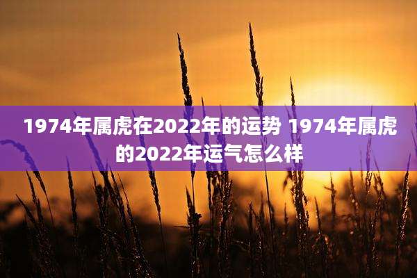 1974年属虎在2022年的运势 1974年属虎的2022年运气怎么样