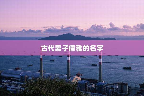 古代男子儒雅的名字