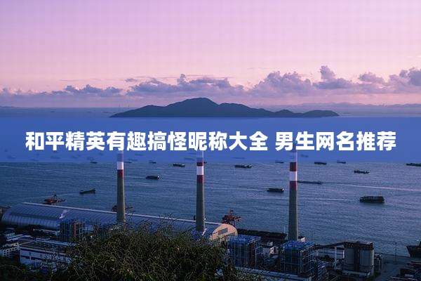 和平精英有趣搞怪昵称大全 男生网名推荐