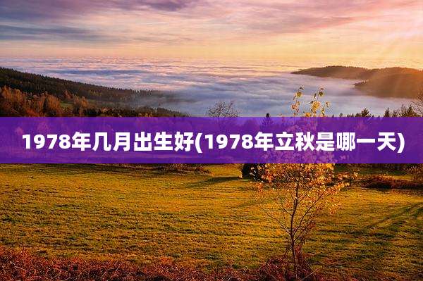 1978年几月出生好(1978年立秋是哪一天)