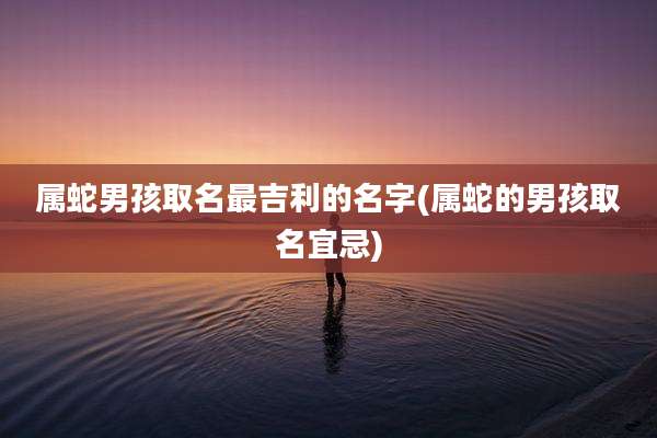 属蛇男孩取名最吉利的名字(属蛇的男孩取名宜忌)