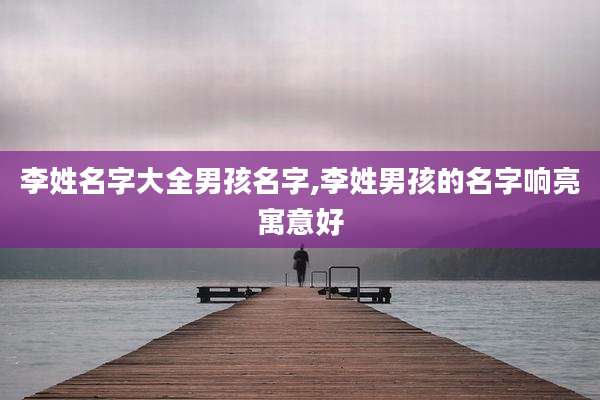 李姓名字大全男孩名字,李姓男孩的名字响亮寓意好