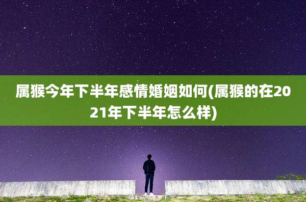 属猴今年下半年感情婚姻如何(属猴的在2021年下半年怎么样)