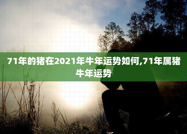 71年的猪在2021年牛年运势如何,71年属猪牛年运势