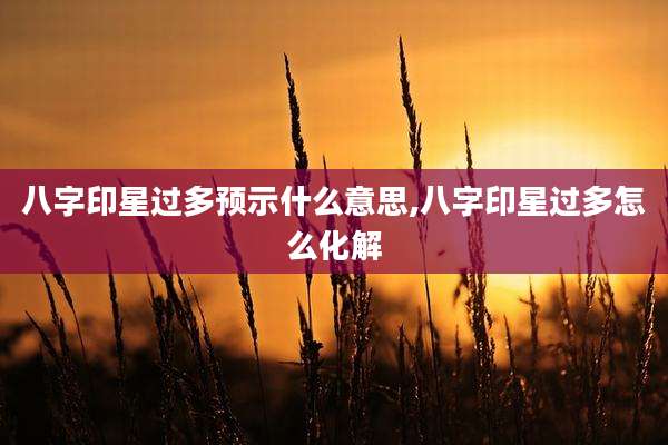 八字印星过多预示什么意思,八字印星过多怎么化解