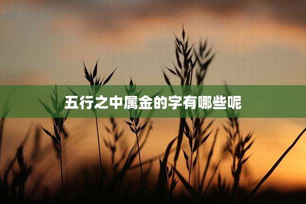 五行之中属金的字有哪些呢