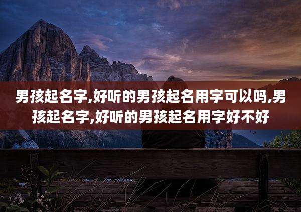 男孩起名字,好听的男孩起名用字可以吗,男孩起名字,好听的男孩起名用字好不好