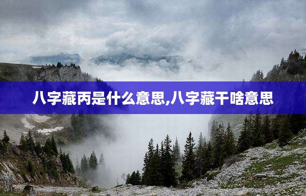 八字藏丙是什么意思,八字藏干啥意思