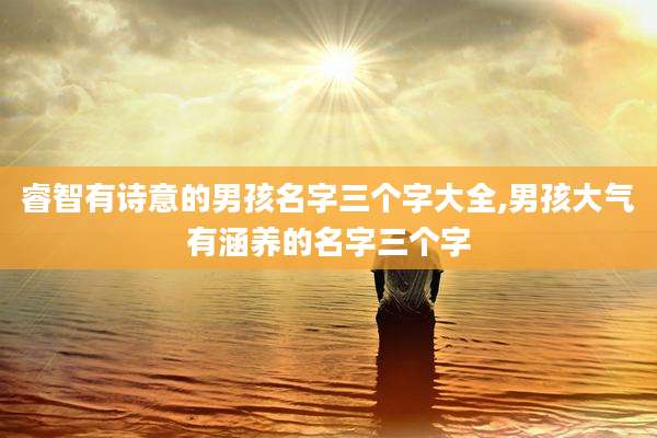 睿智有诗意的男孩名字三个字大全,男孩大气有涵养的名字三个字