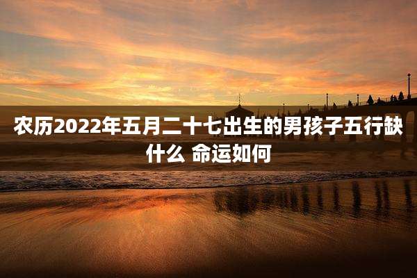 农历2022年五月二十七出生的男孩子五行缺什么 命运如何