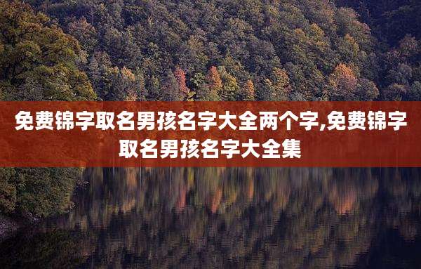 免费锦字取名男孩名字大全两个字,免费锦字取名男孩名字大全集