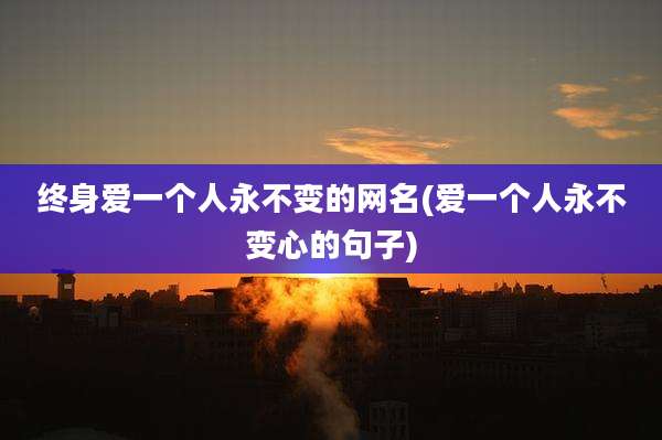 终身爱一个人永不变的网名(爱一个人永不变心的句子)
