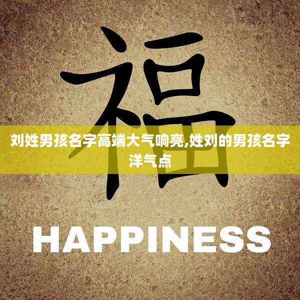 刘姓男孩名字高端大气响亮,姓刘的男孩名字洋气点
