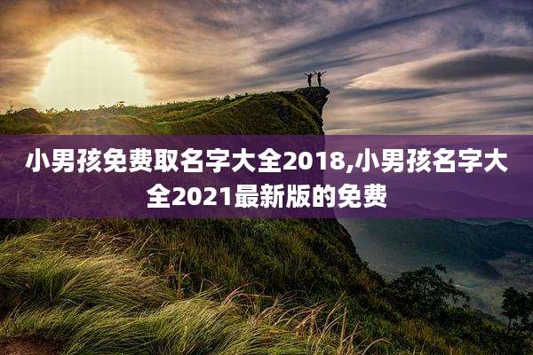 小男孩免费取名字大全2018,小男孩名字大全2021最新版的免费