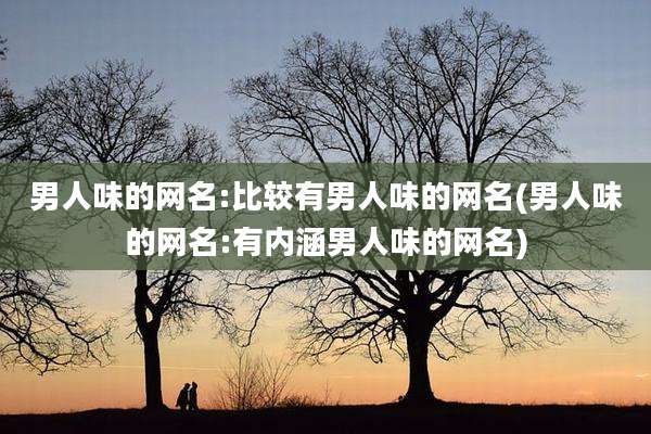 男人味的网名:比较有男人味的网名(男人味的网名:有内涵男人味的网名)