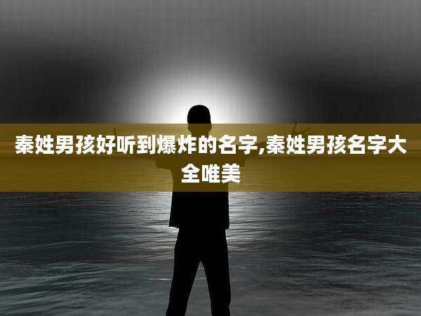 秦姓男孩好听到爆炸的名字,秦姓男孩名字大全唯美