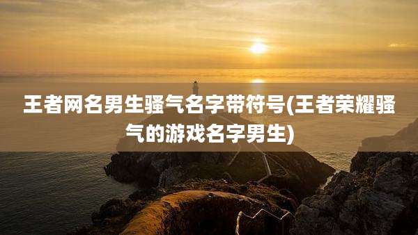 王者网名男生骚气名字带符号(王者荣耀骚气的游戏名字男生)