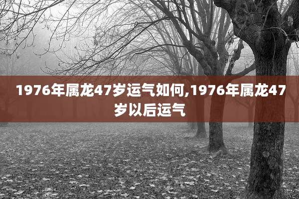 1976年属龙47岁运气如何,1976年属龙47岁以后运气
