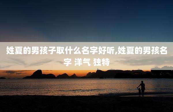姓夏的男孩子取什么名字好听,姓夏的男孩名字 洋气 独特