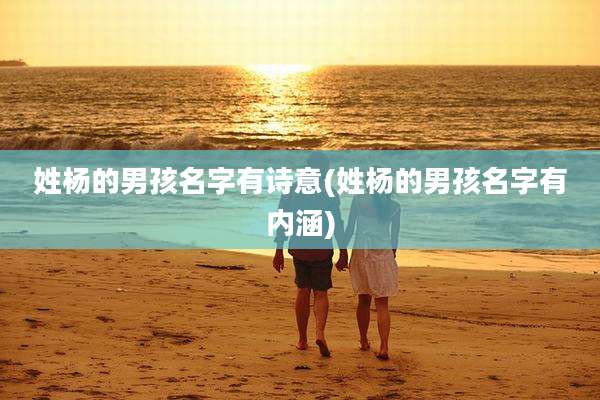姓杨的男孩名字有诗意(姓杨的男孩名字有内涵)