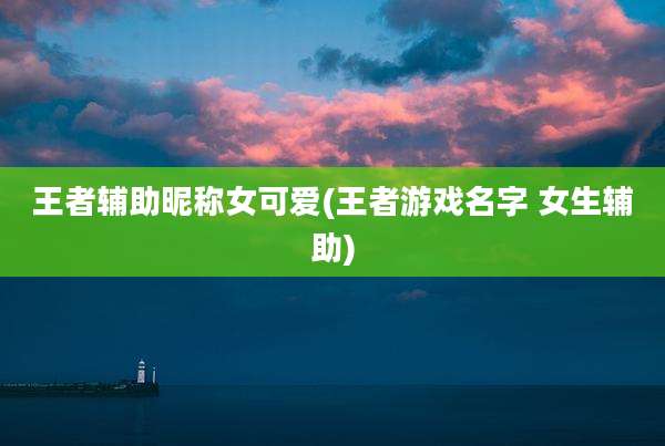 王者辅助昵称女可爱(王者游戏名字 女生辅助)
