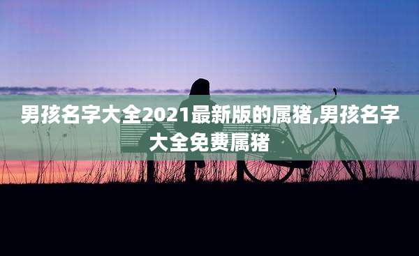 男孩名字大全2021最新版的属猪,男孩名字大全免费属猪