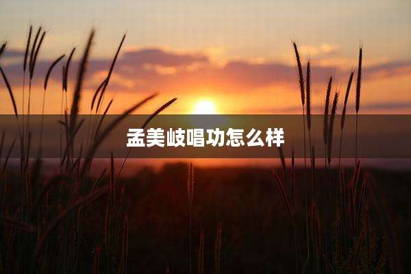 孟美岐唱功怎么样