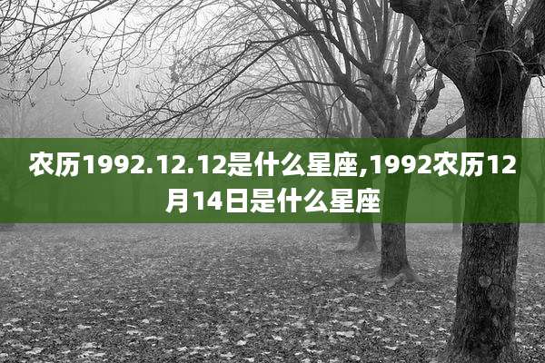 农历1992.12.12是什么星座,1992农历12月14日是什么星座