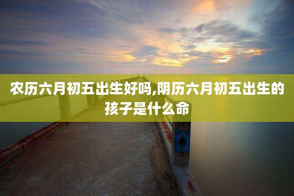 农历六月初五出生好吗,阴历六月初五出生的孩子是什么命