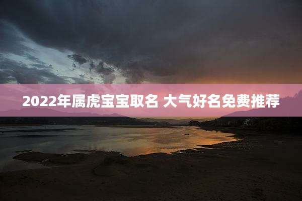 2022年属虎宝宝取名 大气好名免费推荐