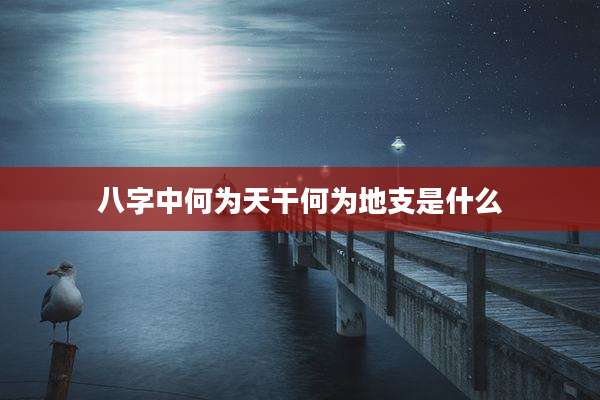 八字中何为天干何为地支是什么