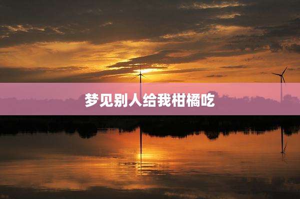 梦见别人给我柑橘吃