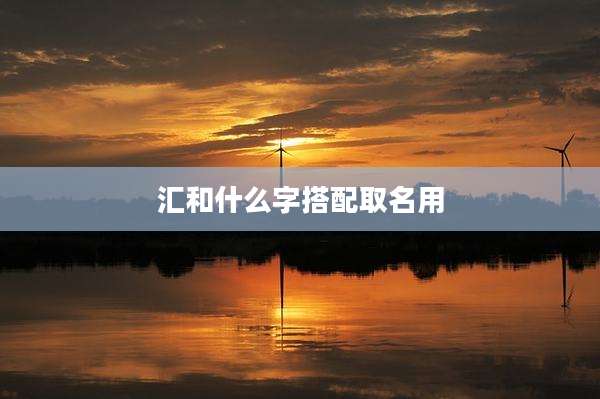 汇和什么字搭配取名用