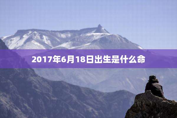 2017年6月18日出生是什么命