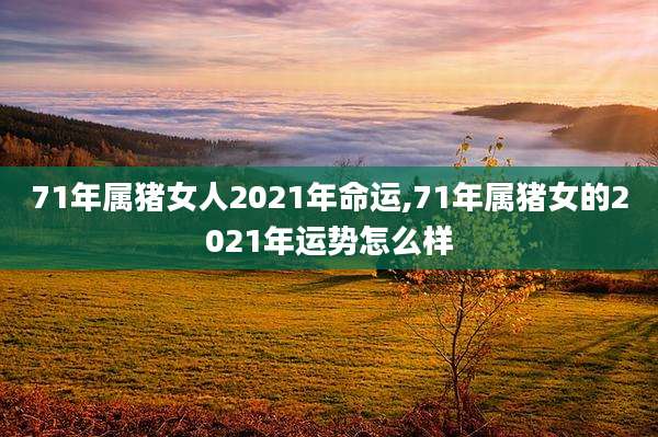 71年属猪女人2021年命运,71年属猪女的2021年运势怎么样
