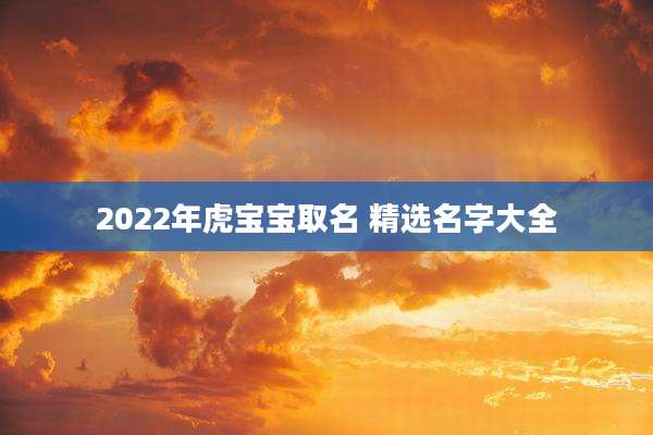 2022年虎宝宝取名 精选名字大全