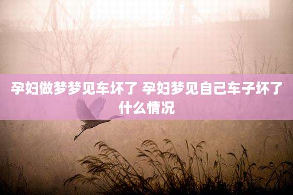 孕妇做梦梦见车坏了 孕妇梦见自己车子坏了什么情况