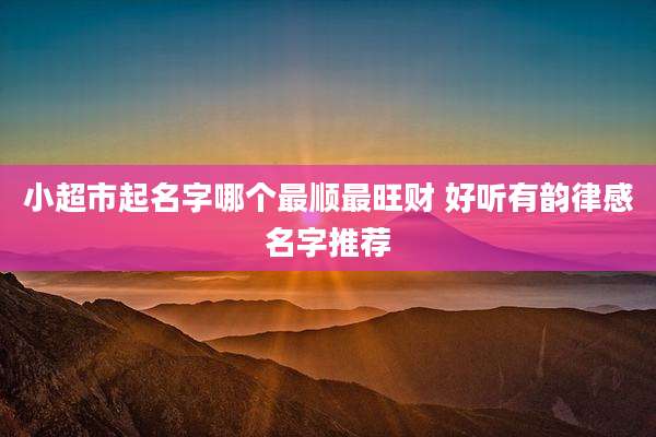 小超市起名字哪个最顺最旺财 好听有韵律感名字推荐