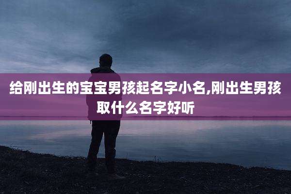 给刚出生的宝宝男孩起名字小名,刚出生男孩取什么名字好听