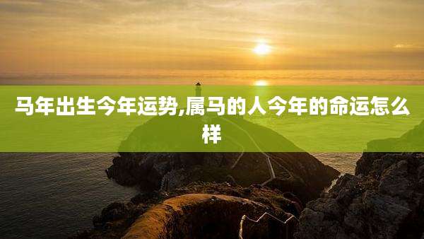 马年出生今年运势,属马的人今年的命运怎么样