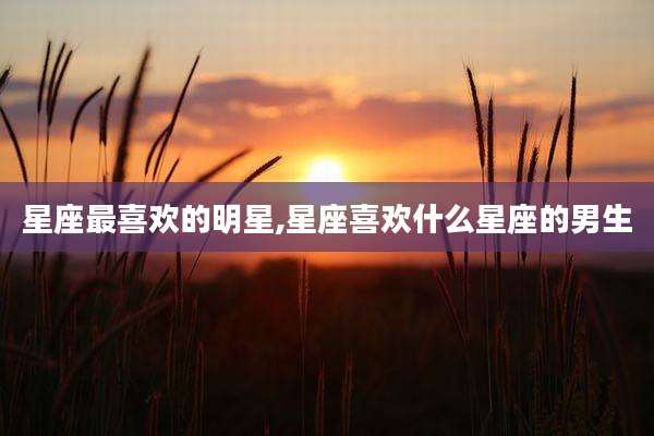 星座最喜欢的明星,星座喜欢什么星座的男生