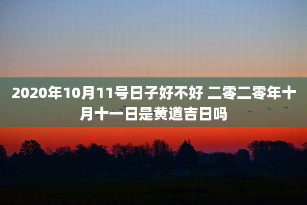 2020年10月11号日子好不好 二零二零年十月十一日是黄道吉日吗