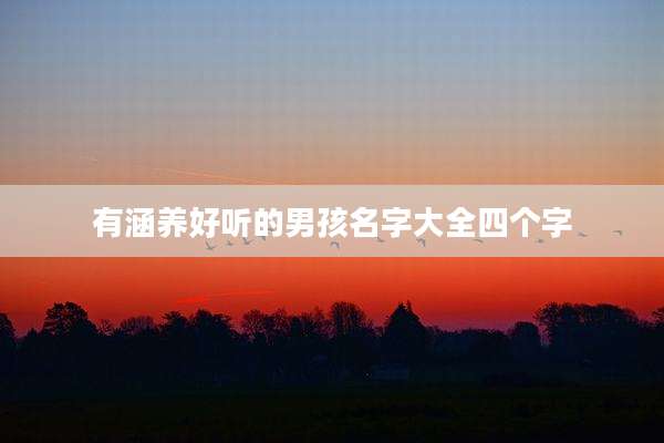 有涵养好听的男孩名字大全四个字