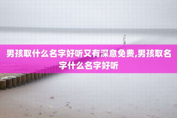 男孩取什么名字好听又有深意免费,男孩取名字什么名字好听