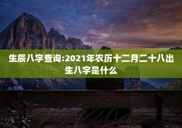生辰八字查询:2021年农历十二月二十八出生八字是什么