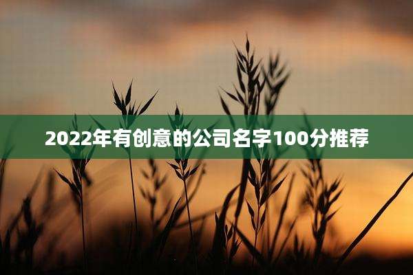 2022年有创意的公司名字100分推荐
