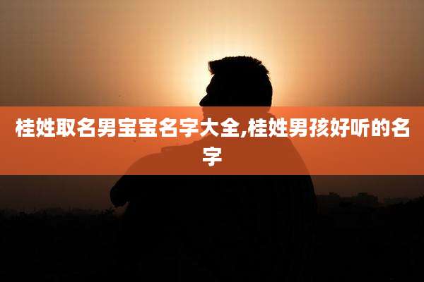 桂姓取名男宝宝名字大全,桂姓男孩好听的名字