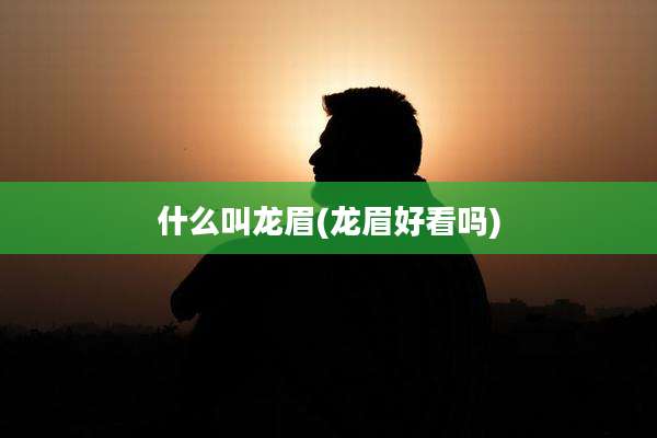 什么叫龙眉(龙眉好看吗)
