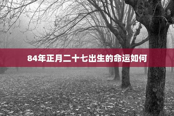 84年正月二十七出生的命运如何