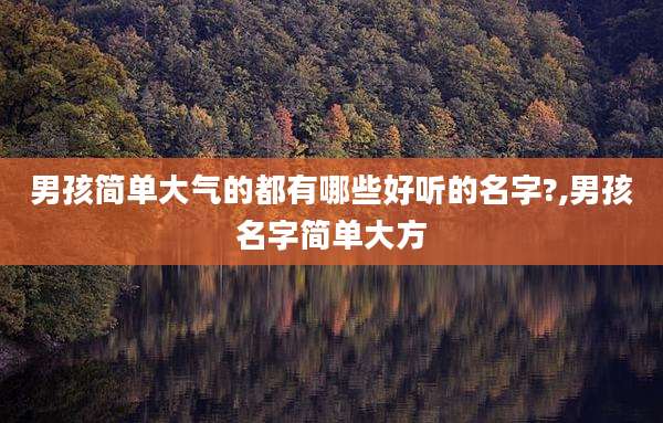 男孩简单大气的都有哪些好听的名字?,男孩名字简单大方